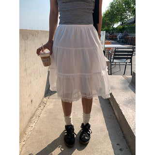 mesh slim skirt