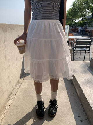 mesh slim skirt