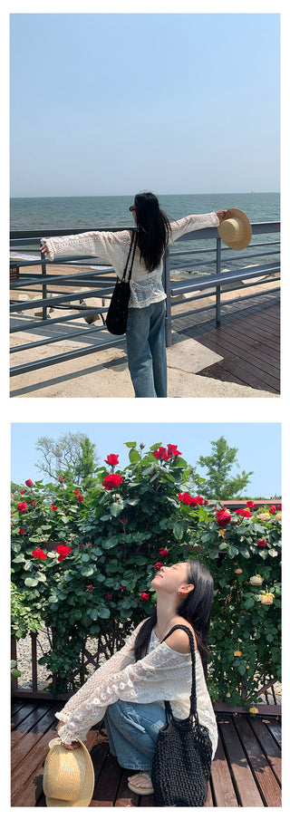 lace-up wide jeans