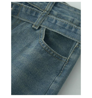 lace-up wide jeans