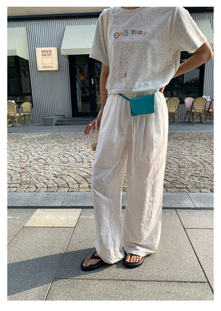 linen straight pants