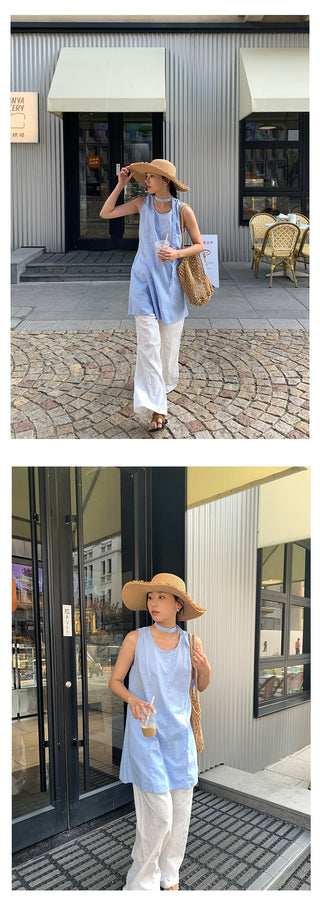 linen straight pants