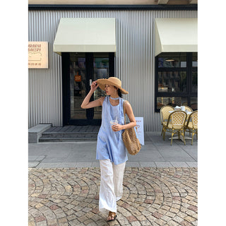 linen straight pants