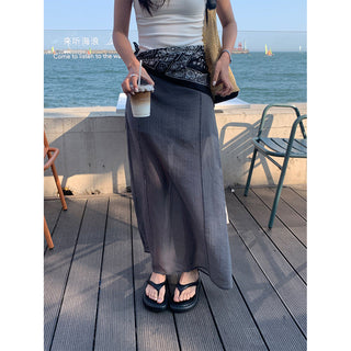layered long skirt