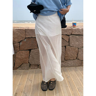 layered long skirt