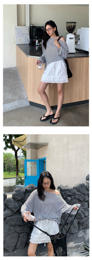 lace-up short skirt
