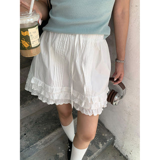 lace-up short skirt