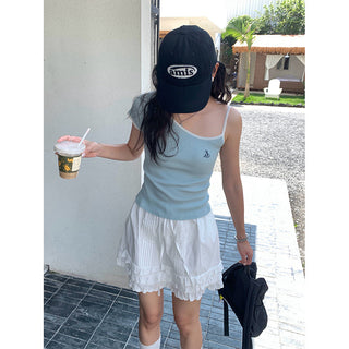 lace-up short skirt