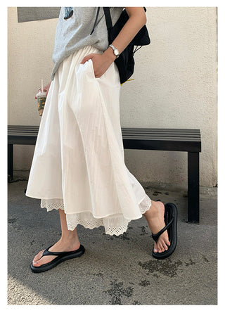 elastic long skirt