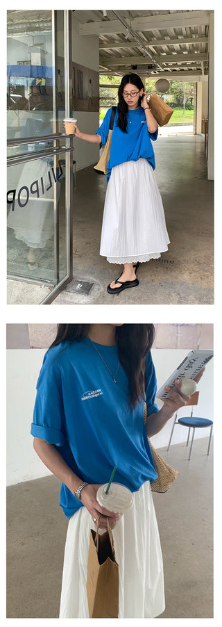 elastic long skirt