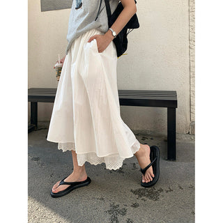 elastic long skirt
