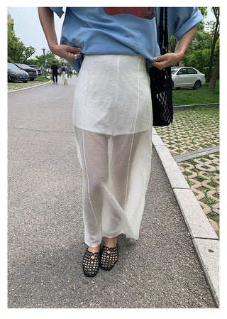 layered long skirt