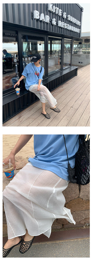 layered long skirt
