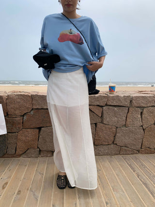 layered long skirt