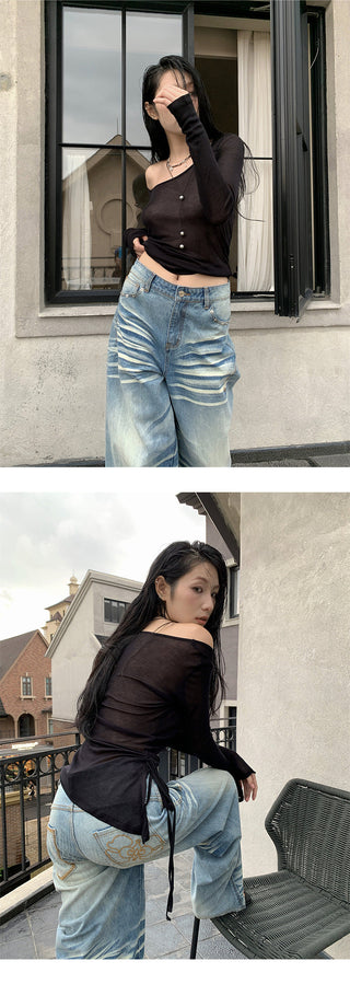 pleated lace top