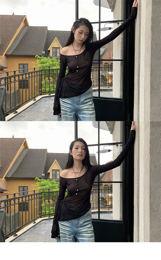 pleated lace top