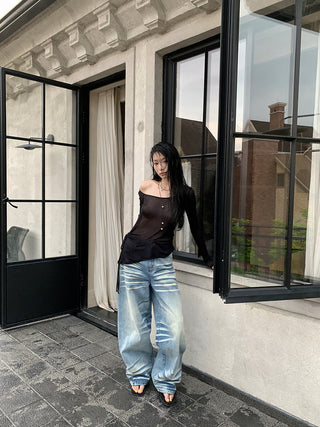pleated lace top