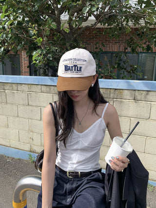 pleated suspender vest