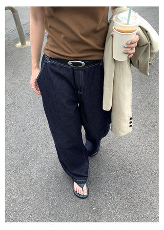 washed wide jeans