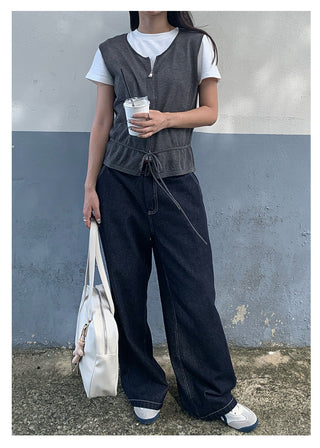 washed wide jeans