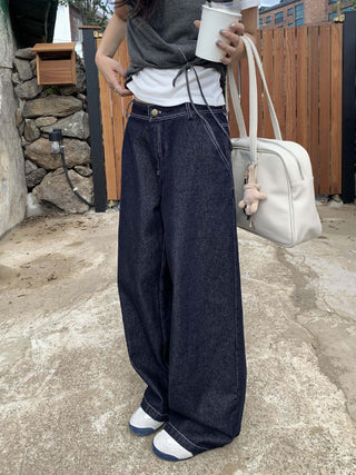 washed wide jeans