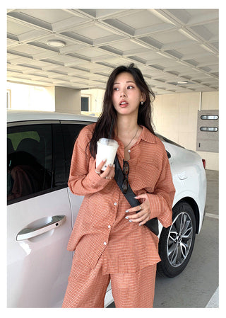 plaid suit set