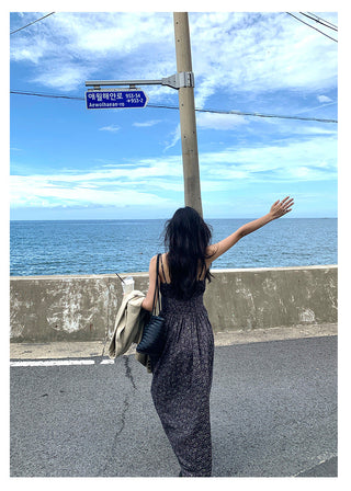 backless floral dress