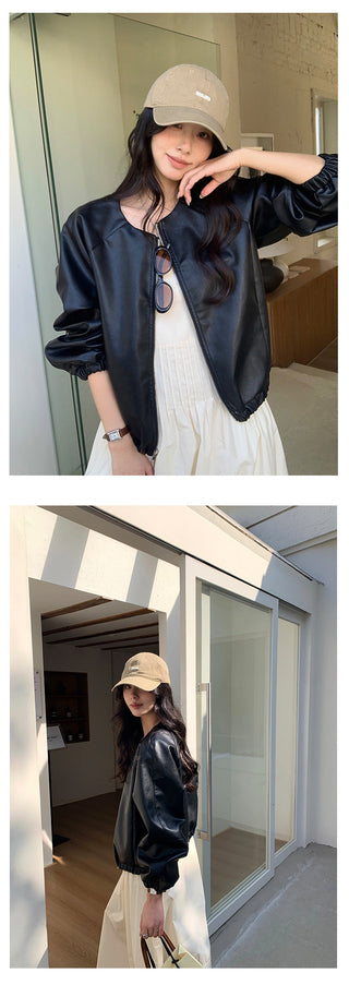 PU leather jacket