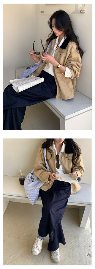 contrast trench coat