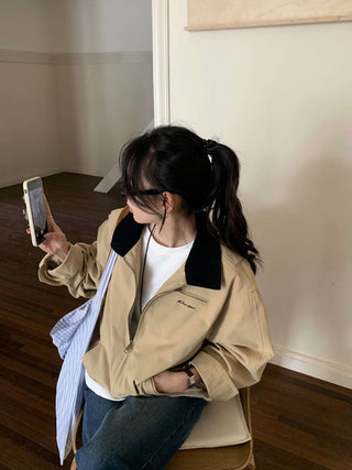 contrast trench coat