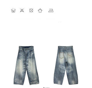 scratch wide jeans