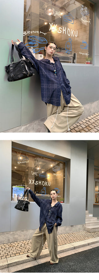 plaid loose shirt