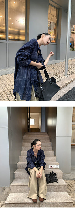 plaid loose shirt