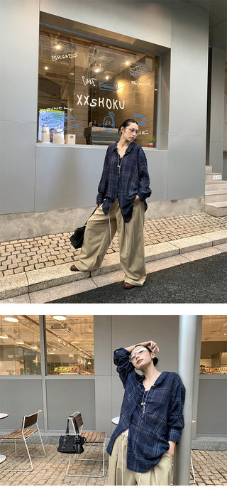 plaid loose shirt