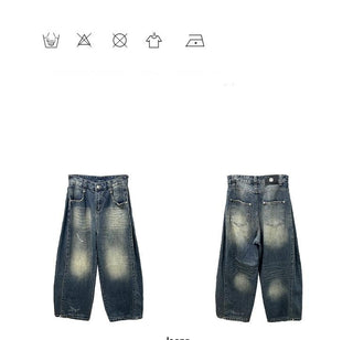 pleated straight jeans