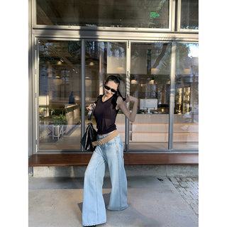 tie-dyed straight jeans