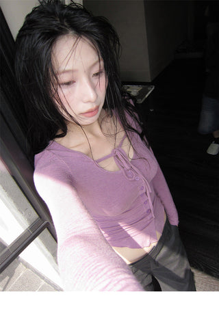 lace-up cardigan