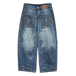 embroidered wide jeans