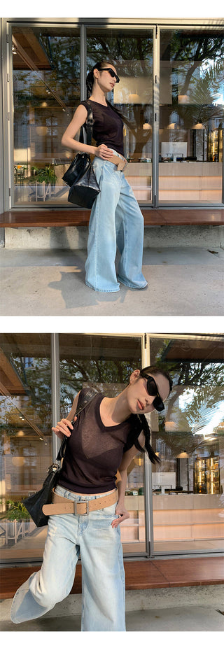 V-neck knit vest