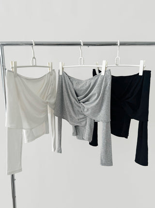 pleated off-shoulder