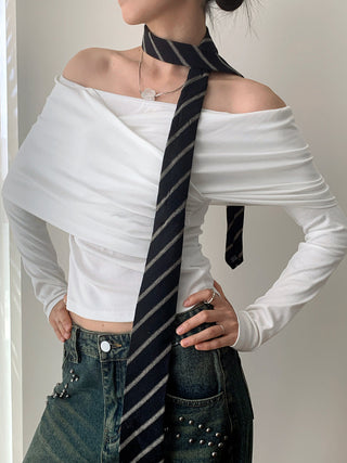 pleated off-shoulder