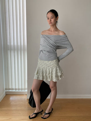 pleated off-shoulder