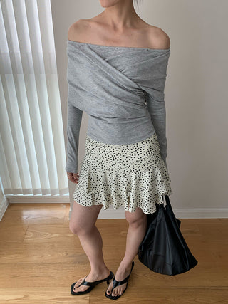 pleated off-shoulder