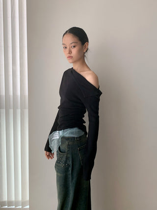 cold-shoulder sweater