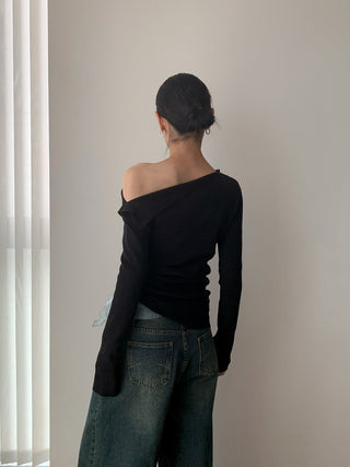 cold-shoulder sweater