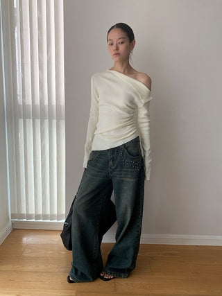 cold-shoulder sweater