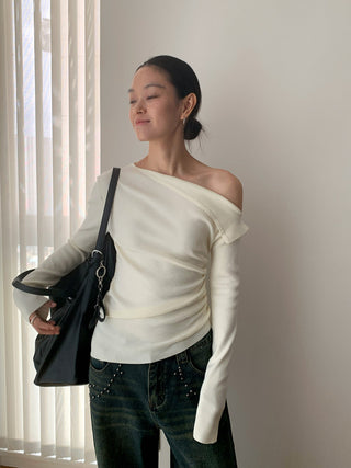cold-shoulder sweater