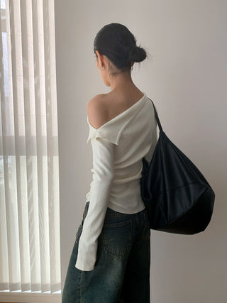 cold-shoulder sweater