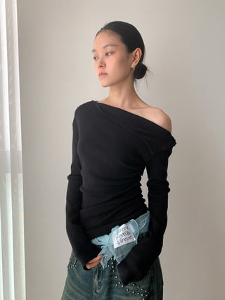 cold-shoulder sweater