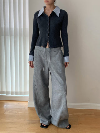 shirt collar cardigan